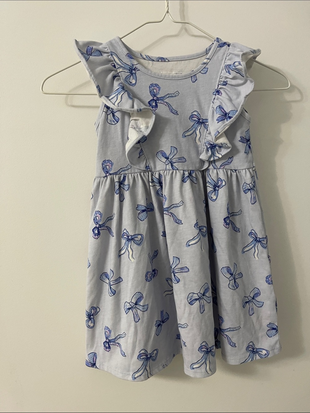 The Children's Place Light Blue Bow Ruffle Dress